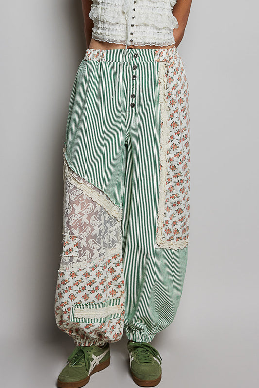 Vintage Patchwork Wide Leg Pant