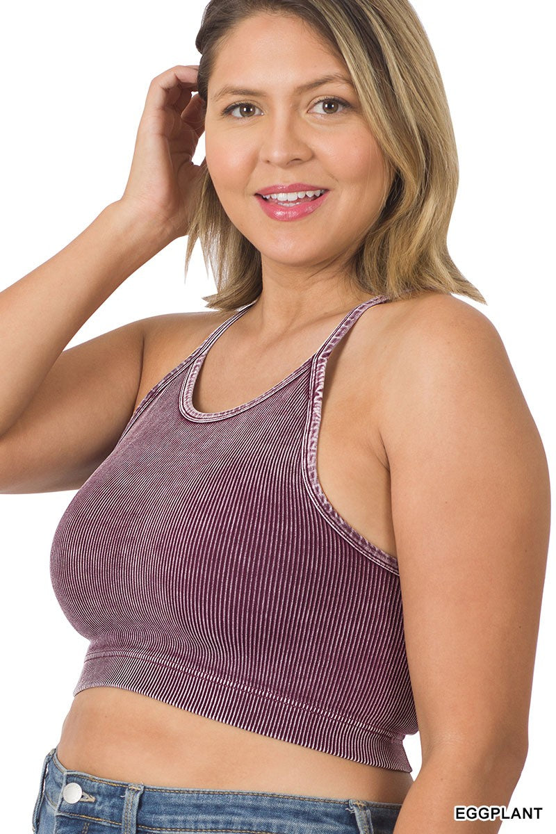 Curvy Fitness Washed Sport Bra