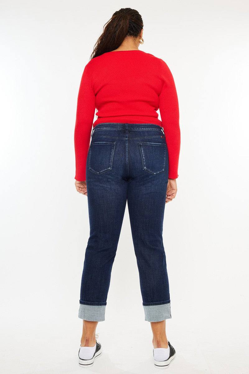 Lina Curvy Mid Rise Skinny Straight Jeans By Kan Can