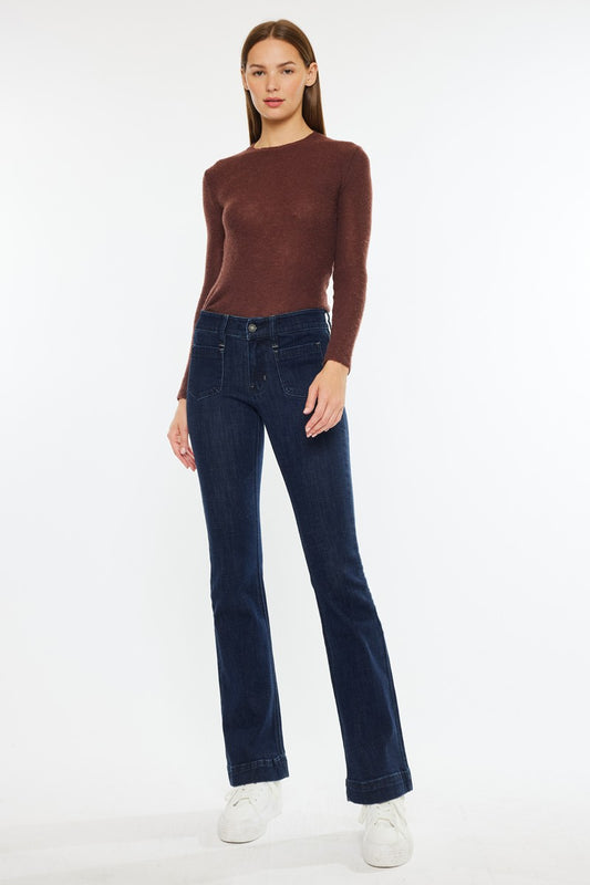 April Mid Rise Boot Cut Jean by Kan Can