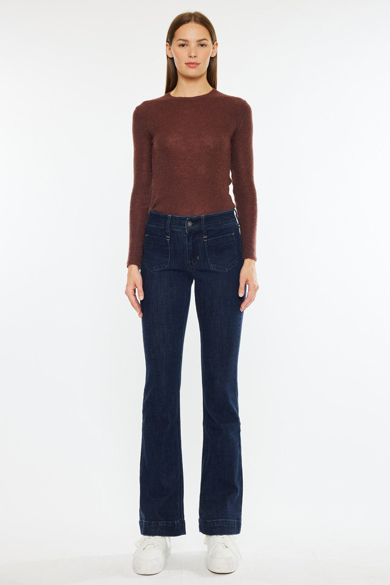 April Mid Rise Boot Cut Jean by Kan Can
