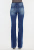Maleah High Rise Double WB Detail Fray Hem Flare Jean By Kancan