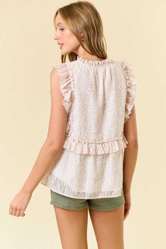 Meadow Light Floral Flowy Blouse