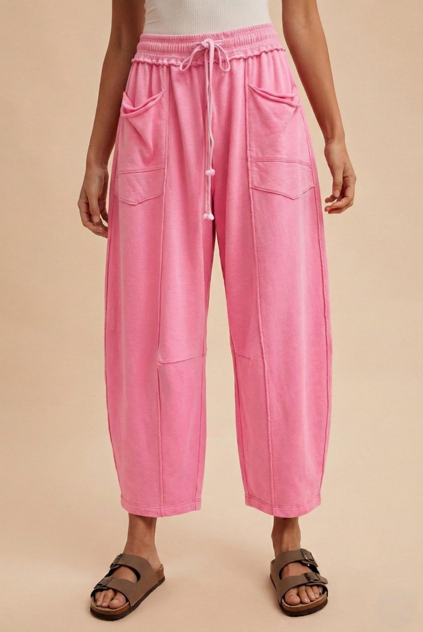 Washed Willow Barrel Leg Pants