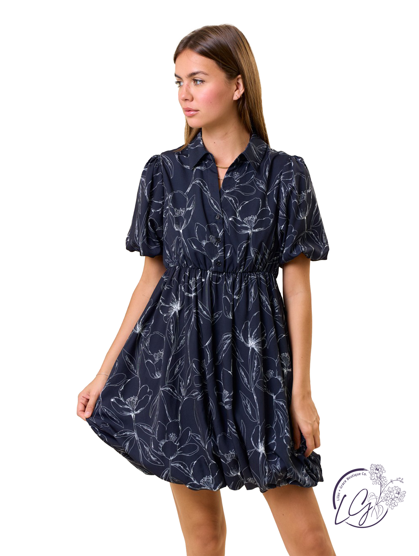 Garden Muse Bubble Hem Mini Dress