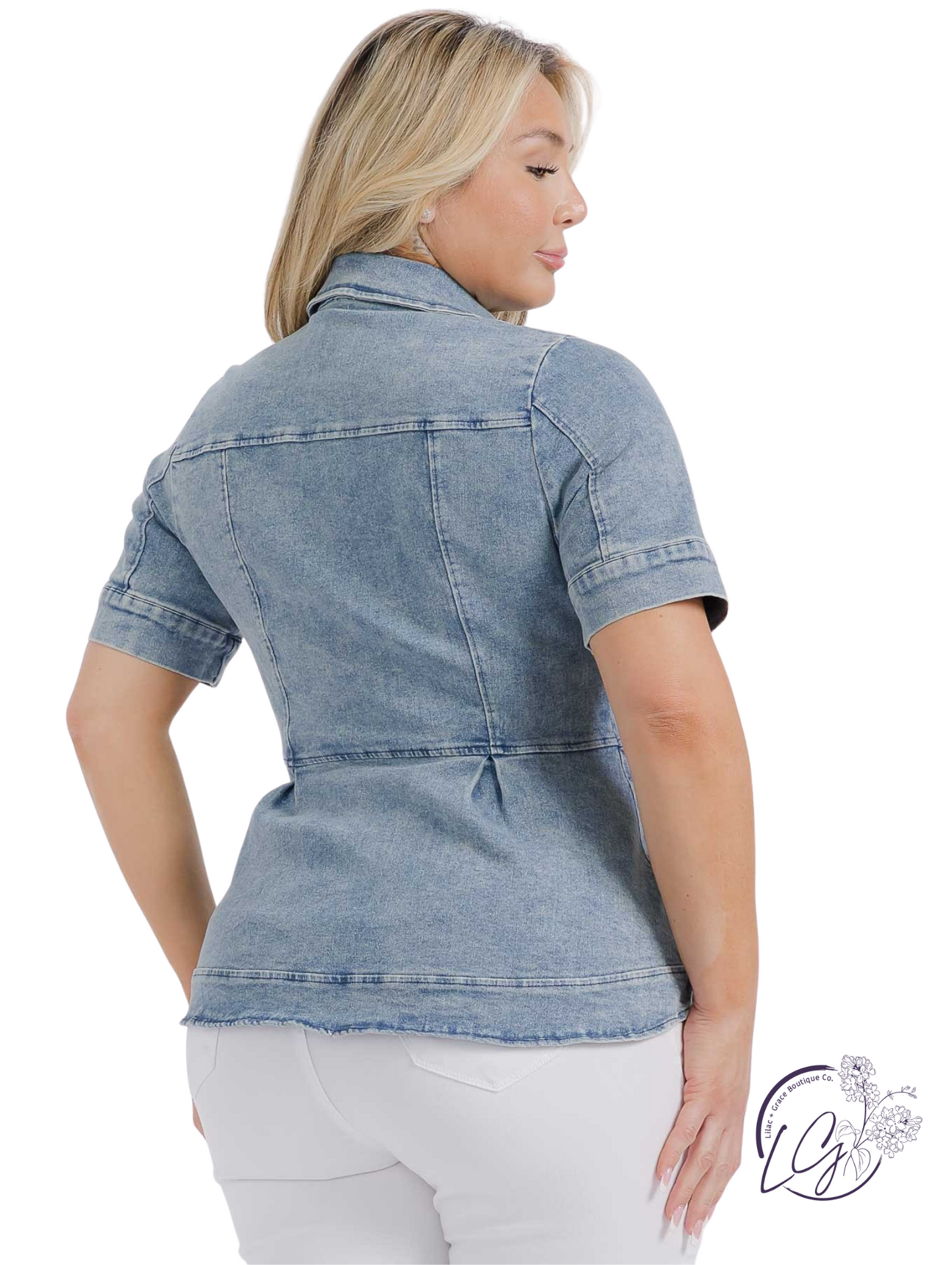 Curvy On My Time Button Down