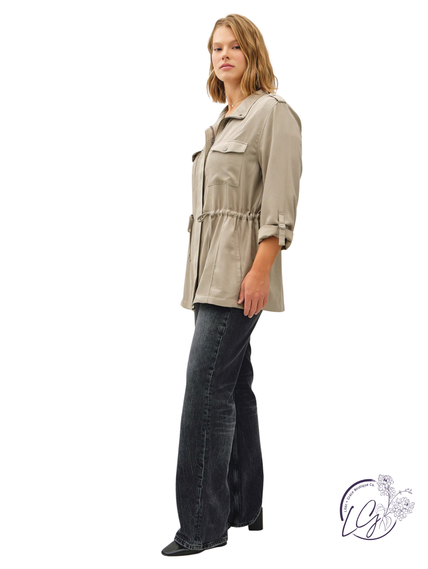 Curvy Sculpted Cargo Jacket