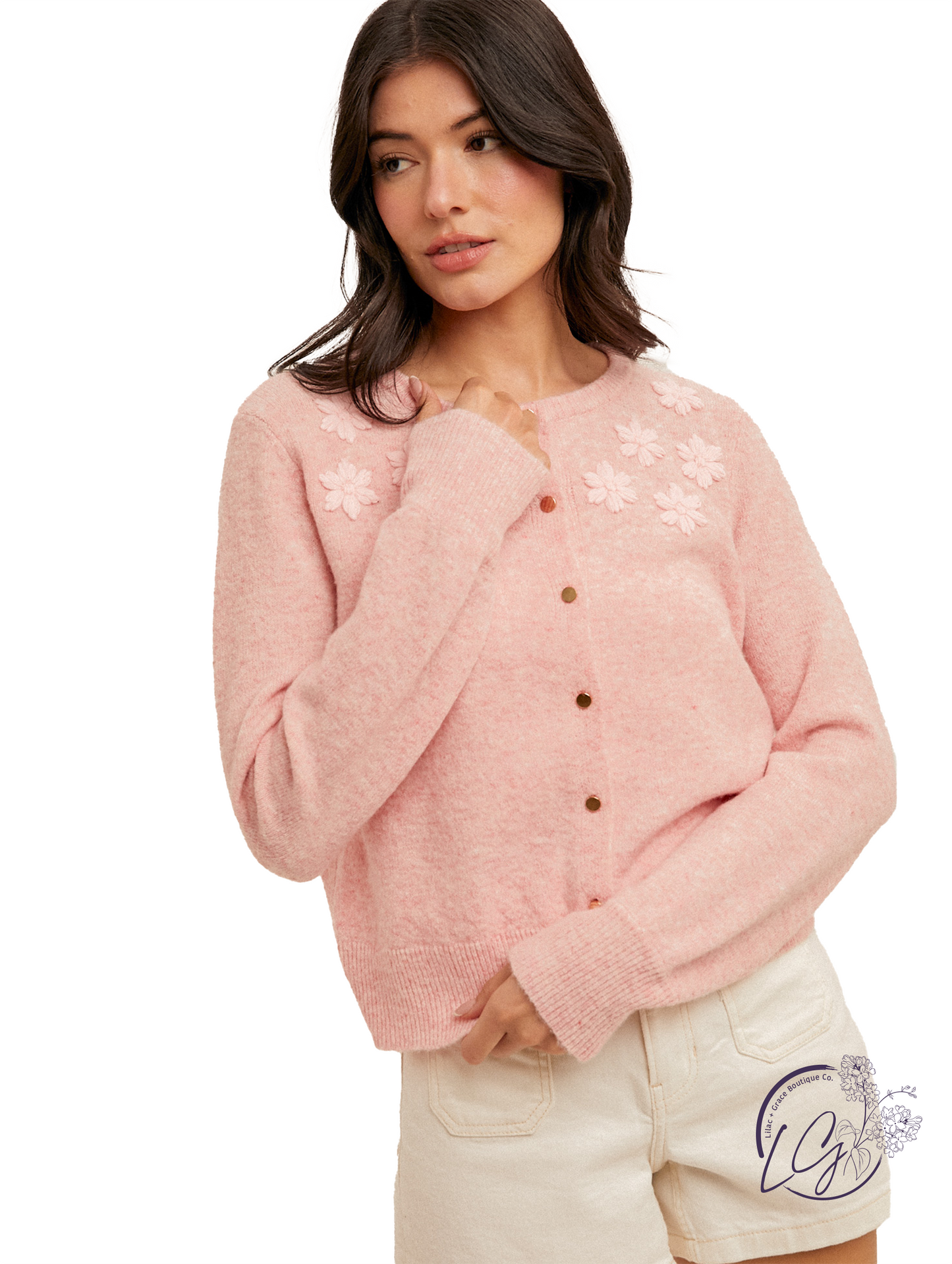 Echo Line Applique Cardigan