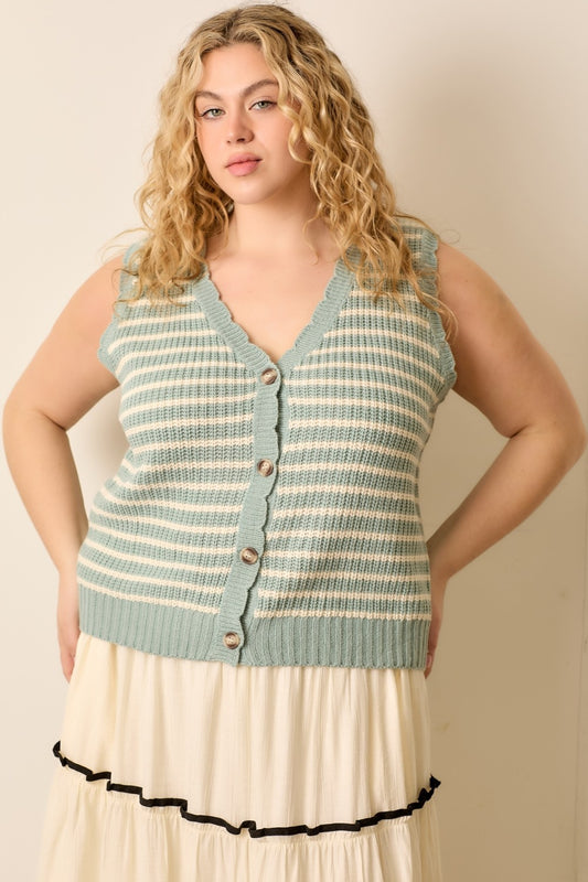 Curvy Foam Traces Skin Sweater Vest