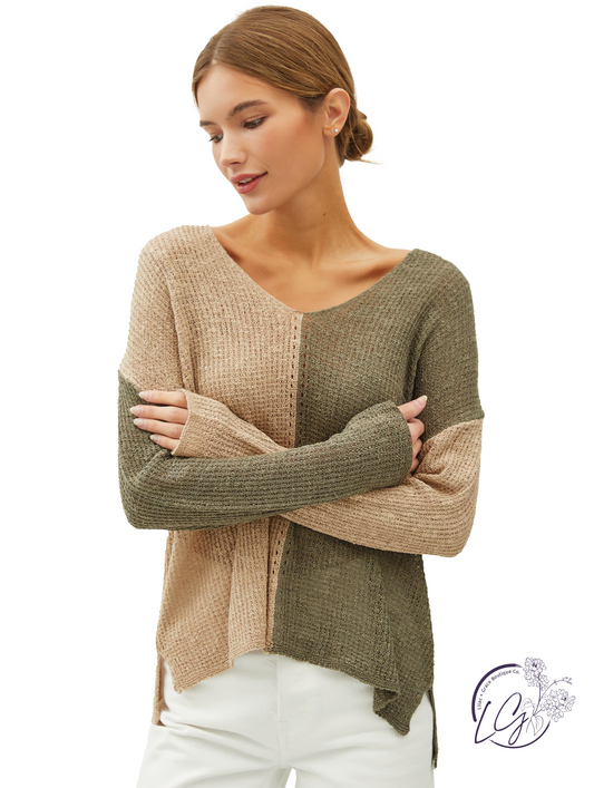 Sweet As Sugar Color Block Sweater