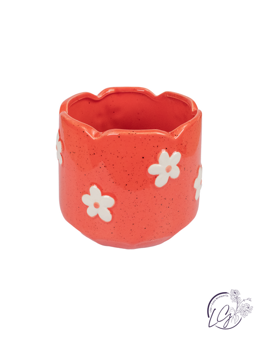Garden Grace Ceramic Floral Pot with Drainage