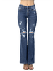 Myra Mid Rise Distressed Flare Jeans by Judy Blue