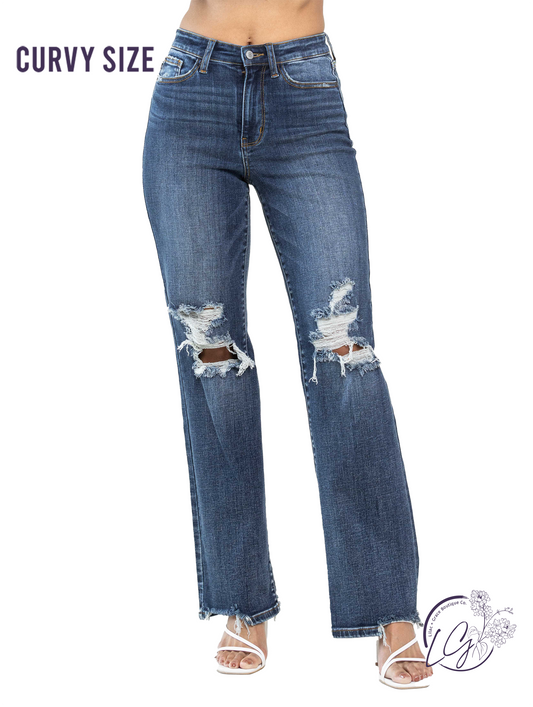 Curvy Jolene High Distressed Straight by Judy Blue