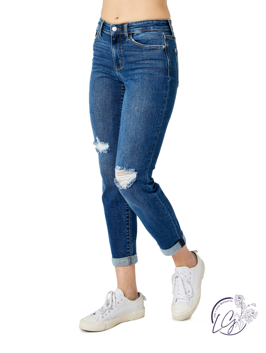 Mildred Mid Rise Destroy Slim by Judy Blue