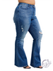 Curvy Delaney High-Rise Flare Distressed by Judy Blue