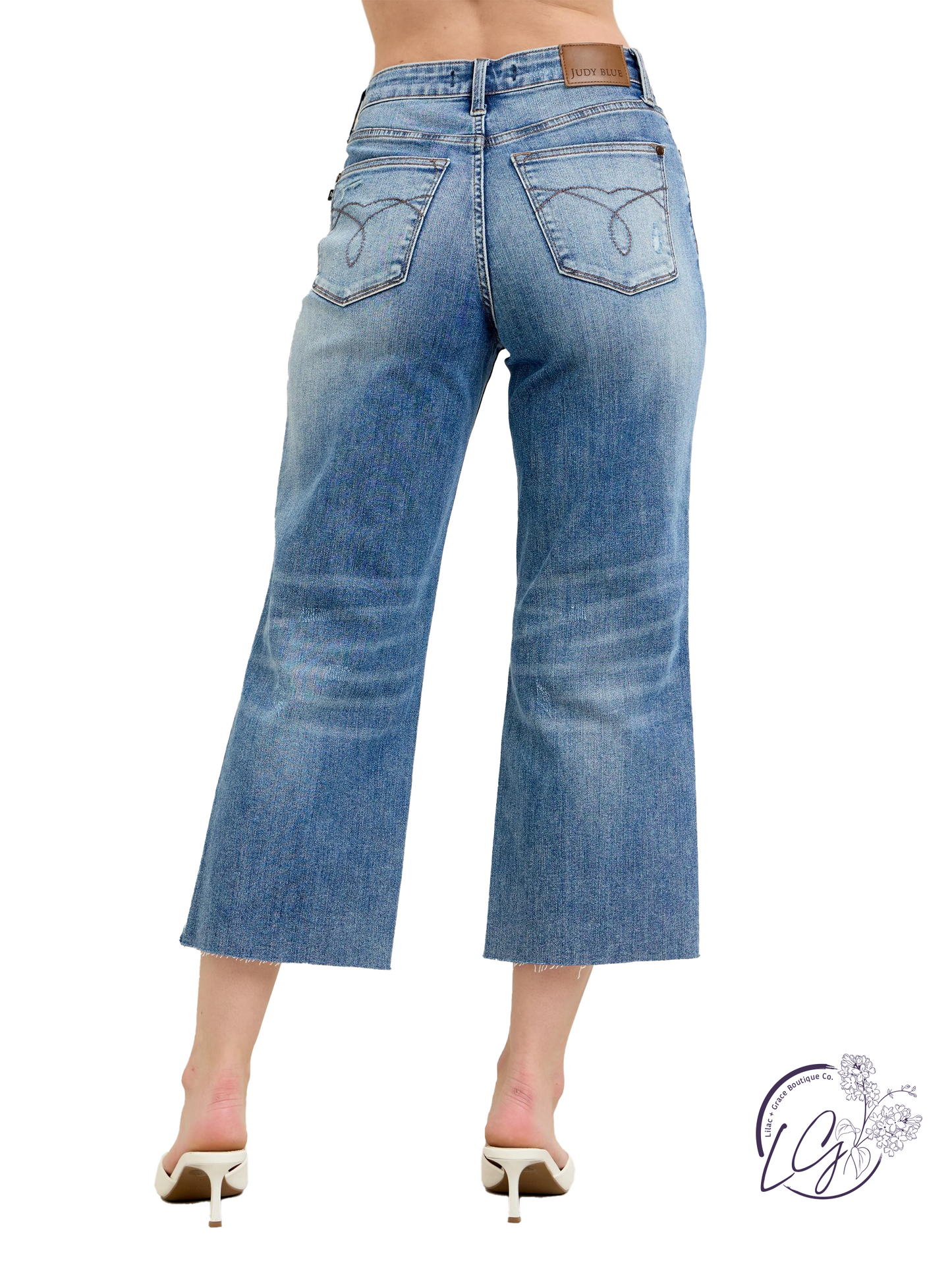 Jennie High-Rise Wide-Leg Distressed by Judy Blue