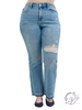 Curvy Zara Bootcut Distressed Jeans by Judy Blue