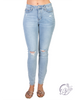 Curvy Celeste Mid-Rise Tummy Control Distressed Jeans by Judy Blue