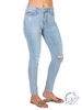 Curvy Celeste Mid-Rise Tummy Control Distressed Jeans by Judy Blue