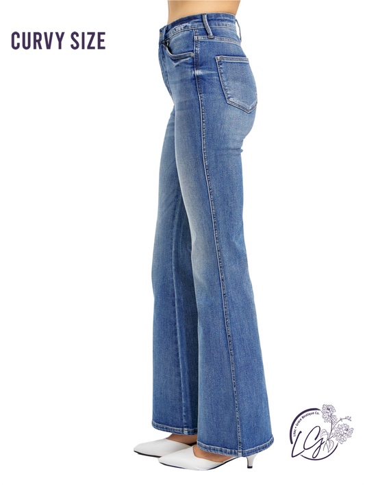 Curvy Seraphina High-Rise Tummy Control Flare by Judy Blue