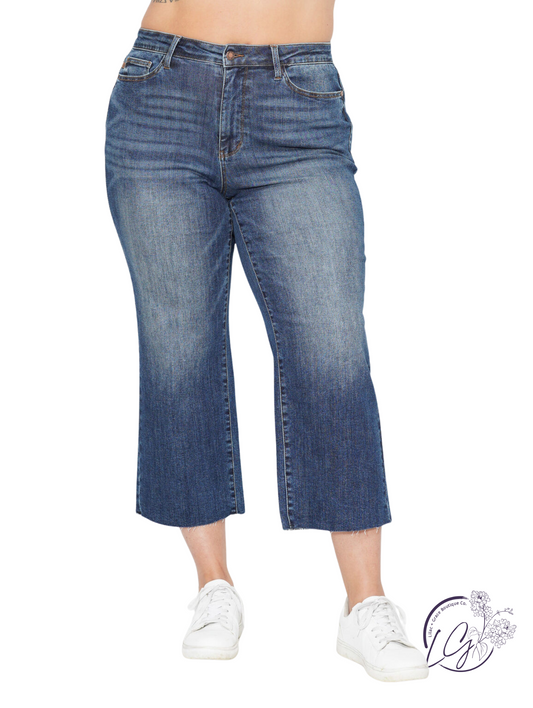 Curvy Aubriella High Rise Wide Leg Crop by Judy Blue