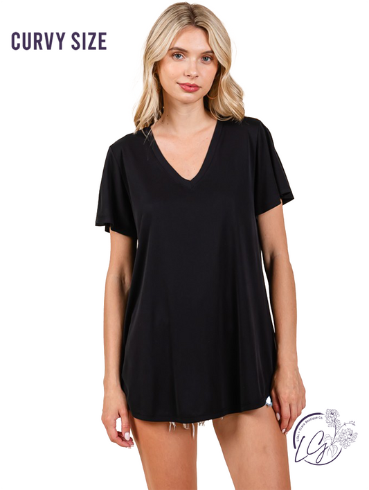 Curvy In the Sunlight V-Neck Top