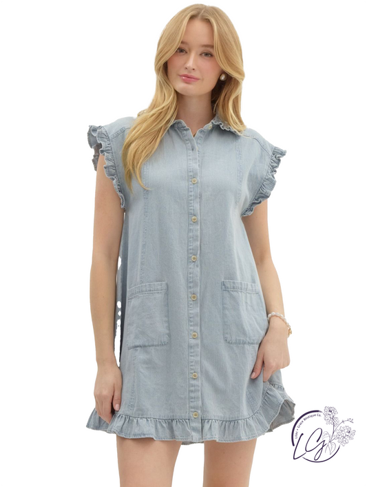 The Ruffle & Ready Denim Dress