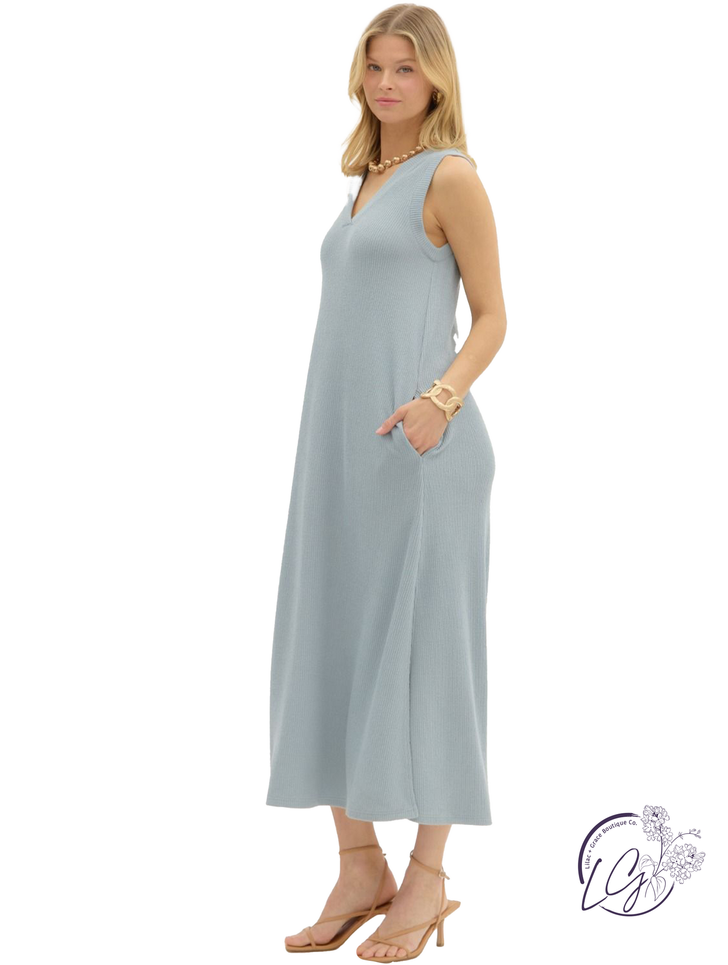 Slitted Sunset Midi Dress