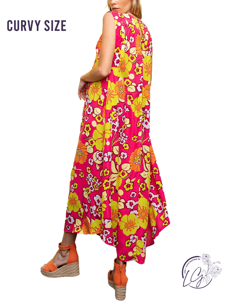 Curvy Retro Chic Maxi Dress