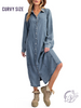 Curvy Blue Sky Chambray Dress