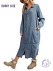 Curvy Blue Sky Chambray Dress