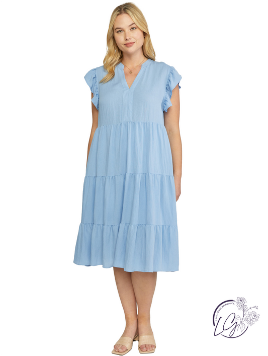 Curvy See You Soon Tiered Midi Dress