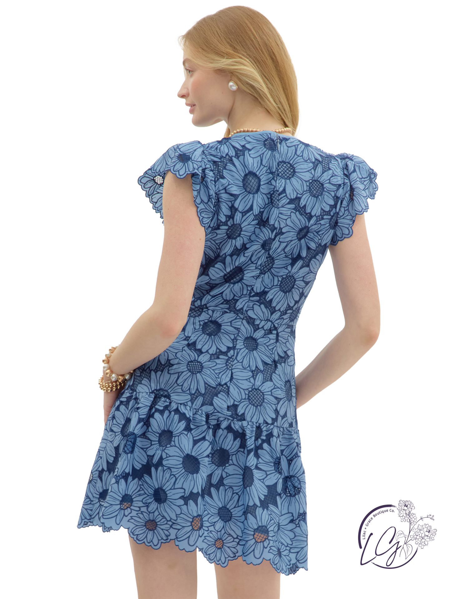 Indigo Runs Deep Flutter Mini Dress