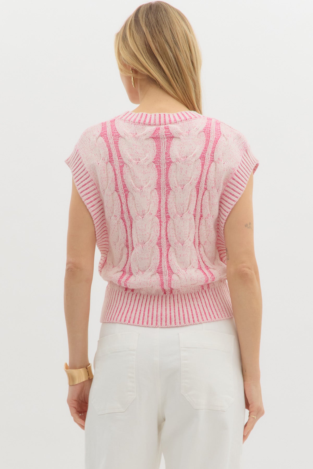 Brielle Cable Knit Sweater Vest