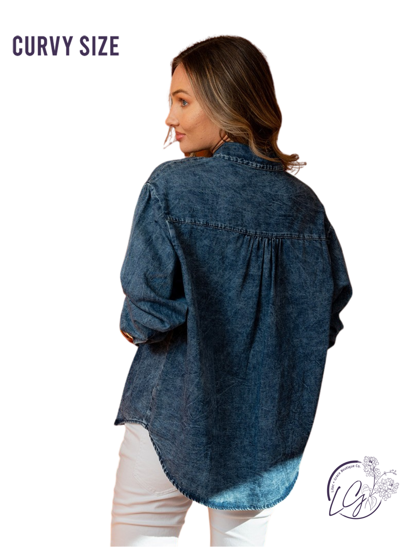 Curvy Classic Denim Button Down