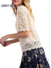 Curvy Flirty Lace Sleeve Top