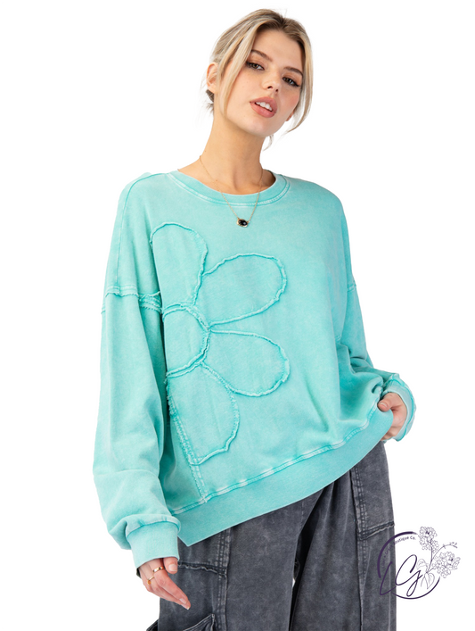 Washed Garden Terry Knit Pullover