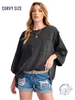 Curvy Mineral Washed Knit Top