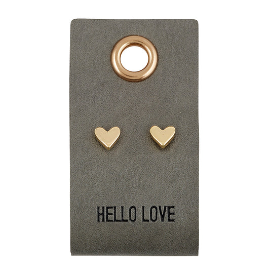 Leather Tag Earrings - Heart