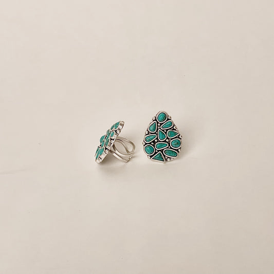 Western Teardrop Stone Ring