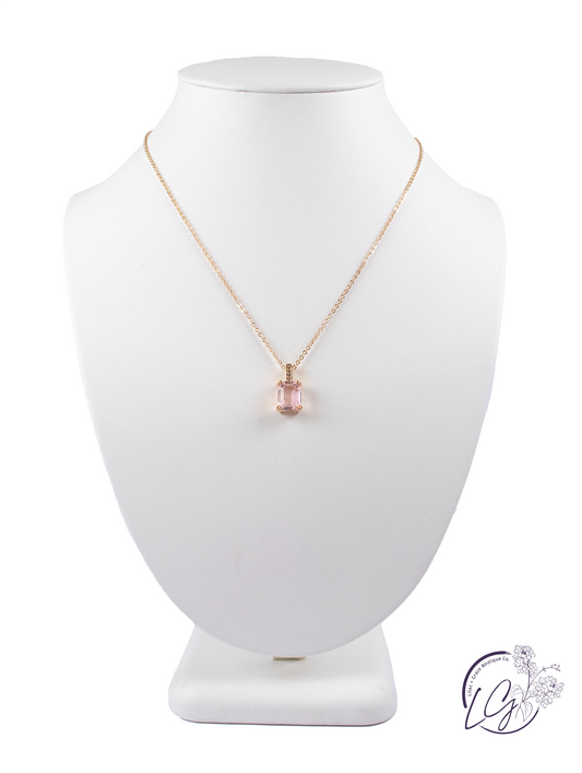 Pink Square Necklace
