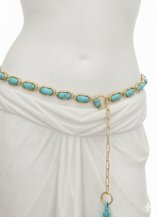 Golden Desert Turquoise Chain Belt