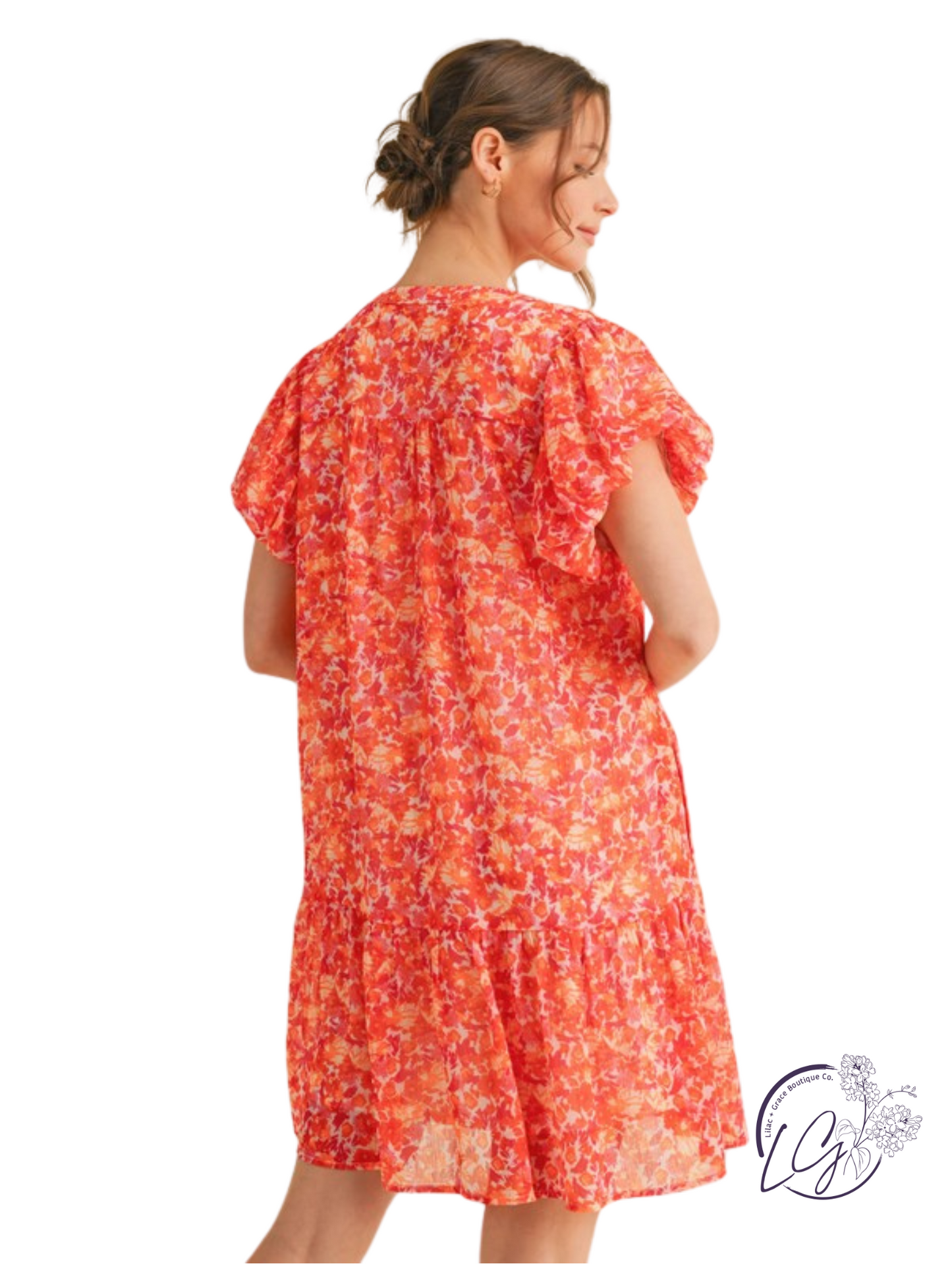 Whirlwind Petals Chiffon Flounce Dress