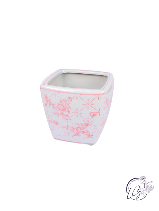 Rose Trellis Ceramic Planters