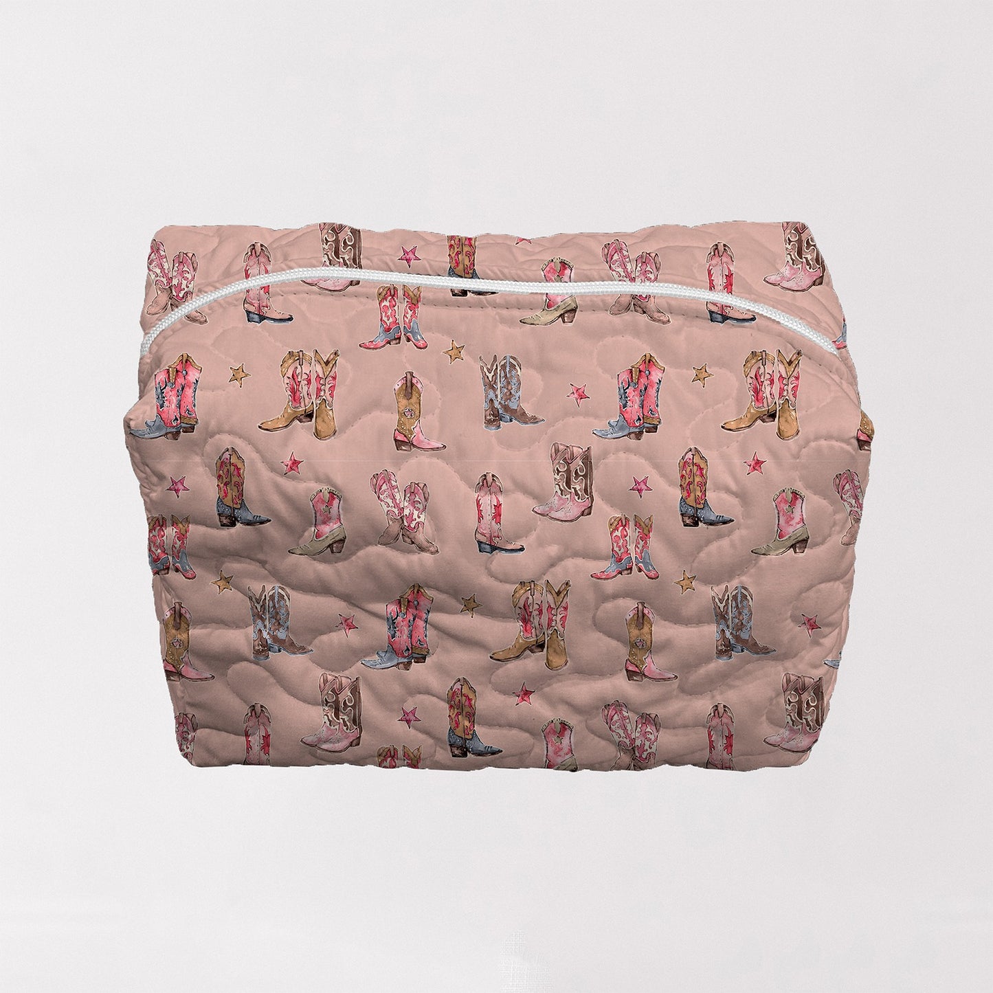 Thunderbird Boots Rose Quilted Large Makeup Bag