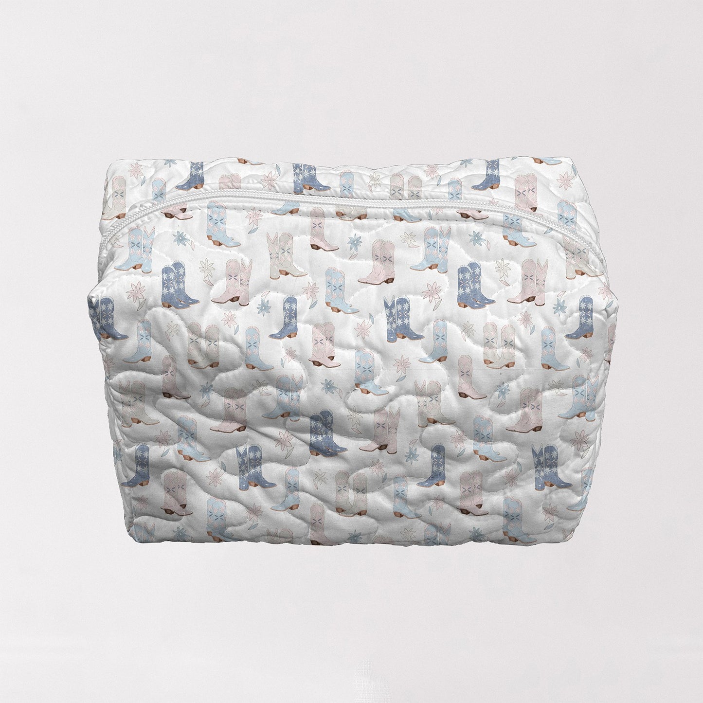 Daisy Boots Pastel Quilted Large Makeup Bag