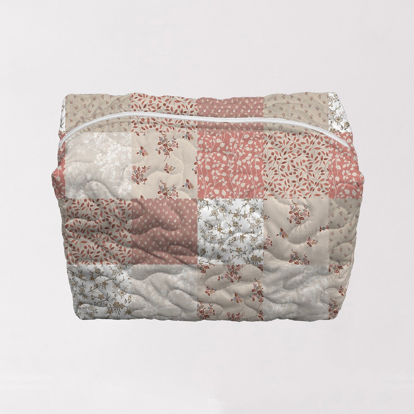 Waverly Patchwork Rose Quilted Large Makeup Bag