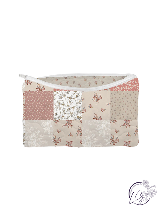 Waverly Patchwork Rose Quilted Makeup Bag