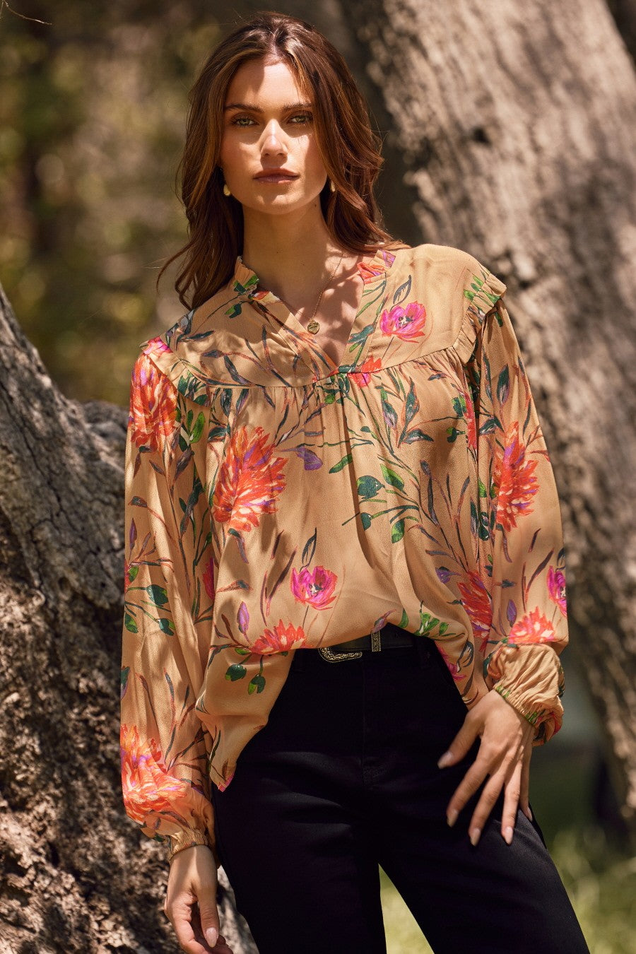 Curvy Painted Meadow Muse Top