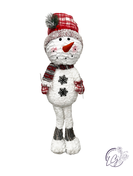 Jolly Crimson Snowman Stander